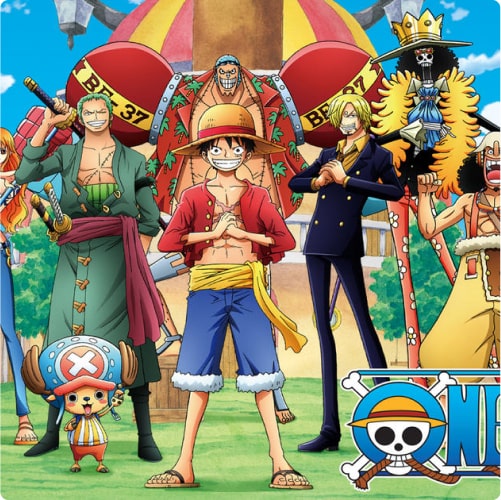 Luffy and his crew smiling